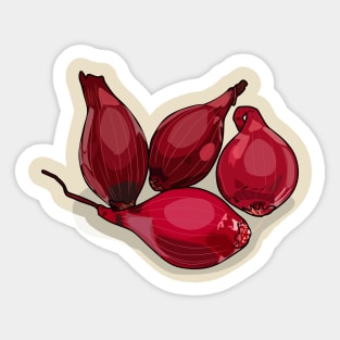 Shallot cartoon illustration Sticker